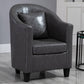 Armchair Chair 26.3" L x25.5" W x35.4" H Chair with Basic Four Legs Grey Genuine Leather Clearhalo 'Accent Chairs' 'accent_chairs' 'Chairs & Seating' 'Furniture' 'furniture_accent_chairs' 'Living Room Furniture' 5046112
