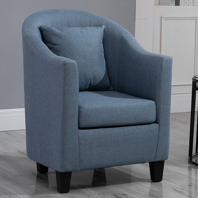 Armchair Chair 26.3" L x25.5" W x35.4" H Chair with Basic Four Legs Pewter Linen Clearhalo 'Accent Chairs' 'accent_chairs' 'Chairs & Seating' 'Furniture' 'furniture_accent_chairs' 'Living Room Furniture' 5046113