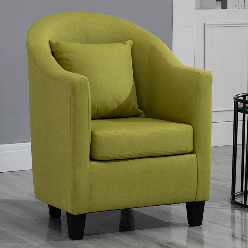 Armchair Chair 26.3" L x25.5" W x35.4" H Chair with Basic Four Legs Green Linen Clearhalo 'Accent Chairs' 'accent_chairs' 'Chairs & Seating' 'Furniture' 'furniture_accent_chairs' 'Living Room Furniture' 5046115