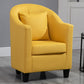 Armchair Chair 26.3" L x25.5" W x35.4" H Chair with Basic Four Legs Yellow Linen Clearhalo 'Accent Chairs' 'accent_chairs' 'Chairs & Seating' 'Furniture' 'furniture_accent_chairs' 'Living Room Furniture' 5046117