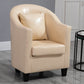 Armchair Chair 26.3" L x25.5" W x35.4" H Chair with Basic Four Legs Beige Genuine Leather Clearhalo 'Accent Chairs' 'accent_chairs' 'Chairs & Seating' 'Furniture' 'furniture_accent_chairs' 'Living Room Furniture' 5046118