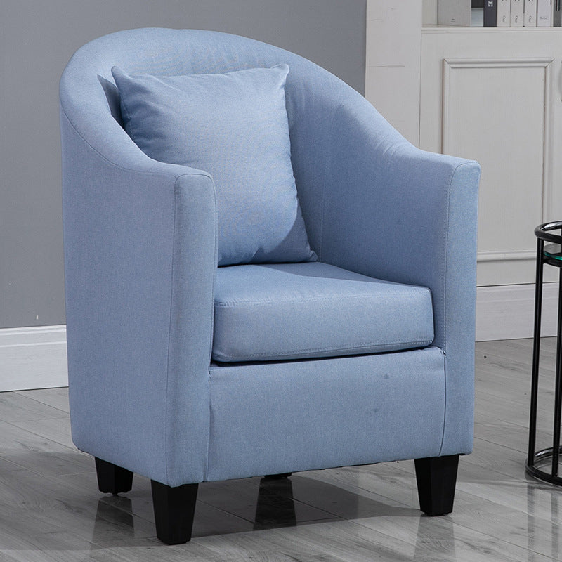 Armchair Chair 26.3" L x25.5" W x35.4" H Chair with Basic Four Legs Light Blue Linen Clearhalo 'Accent Chairs' 'accent_chairs' 'Chairs & Seating' 'Furniture' 'furniture_accent_chairs' 'Living Room Furniture' 5046122