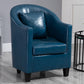 Armchair Chair 26.3" L x25.5" W x35.4" H Chair with Basic Four Legs Dark Blue Genuine Leather Clearhalo 'Accent Chairs' 'accent_chairs' 'Chairs & Seating' 'Furniture' 'furniture_accent_chairs' 'Living Room Furniture' 5046130