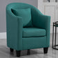 Armchair Chair 26.3" L x25.5" W x35.4" H Chair with Basic Four Legs Blackish Green Linen Clearhalo 'Accent Chairs' 'accent_chairs' 'Chairs & Seating' 'Furniture' 'furniture_accent_chairs' 'Living Room Furniture' 5046132