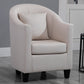 Armchair Chair 26.3" L x25.5" W x35.4" H Chair with Basic Four Legs Off-White Linen Clearhalo 'Accent Chairs' 'accent_chairs' 'Chairs & Seating' 'Furniture' 'furniture_accent_chairs' 'Living Room Furniture' 5046133