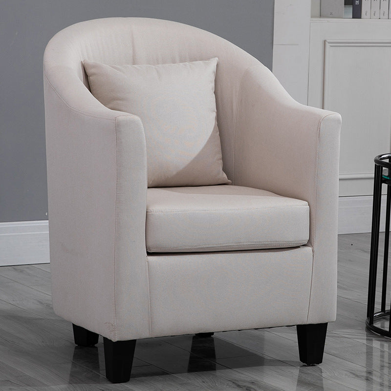Armchair Chair 26.3" L x25.5" W x35.4" H Chair with Basic Four Legs Off-White Linen Clearhalo 'Accent Chairs' 'accent_chairs' 'Chairs & Seating' 'Furniture' 'furniture_accent_chairs' 'Living Room Furniture' 5046133