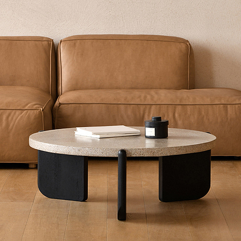 Single 3 Legs Coffee Table Wooden Modern Beige/Brown/Black Cocktail Table Black Clearhalo 'Coffee & Accent Tables' 'Coffee Tables' 'coffee_tables' 'furn' 'furn_coffee_tables' 'Furniture' 'furniture_coffee_tables' 'Living Room Furniture' 5046178