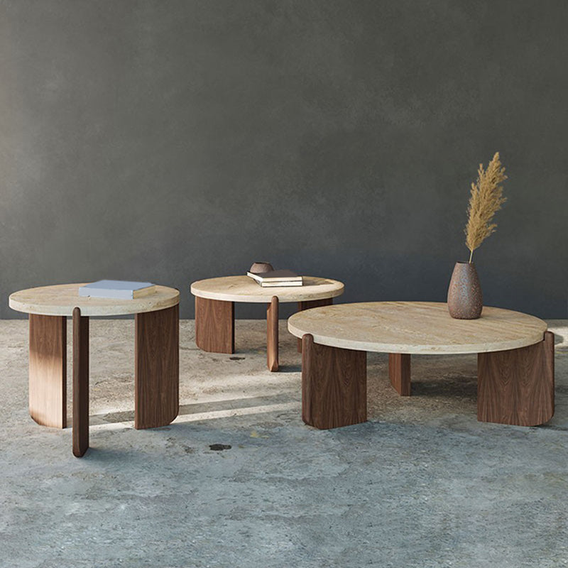 Single 3 Legs Coffee Table Wooden Modern Beige/Brown/Black Cocktail Table Clearhalo 'Coffee & Accent Tables' 'Coffee Tables' 'coffee_tables' 'furn' 'furn_coffee_tables' 'Furniture' 'furniture_coffee_tables' 'Living Room Furniture' 5046179