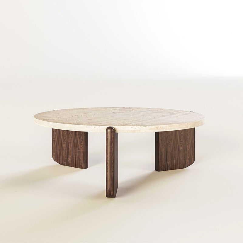 Single 3 Legs Coffee Table Wooden Modern Beige/Brown/Black Cocktail Table Clearhalo 'Coffee & Accent Tables' 'Coffee Tables' 'coffee_tables' 'furn' 'furn_coffee_tables' 'Furniture' 'furniture_coffee_tables' 'Living Room Furniture' 5046180