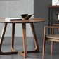 Mesa de centro con patas de trineo de madera única, mesa de cóctel redonda