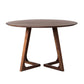 Mesa de centro con patas de trineo de madera única, mesa de cóctel redonda