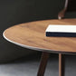 Mesa de centro con patas de trineo de madera única, mesa de cóctel redonda