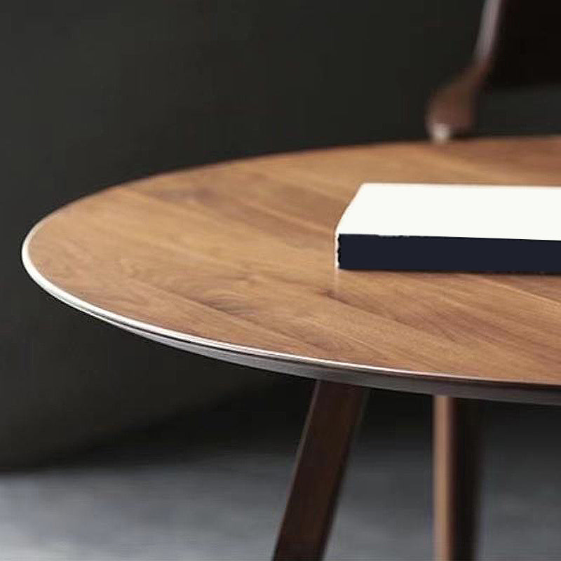 Mesa de centro con patas de trineo de madera única, mesa de cóctel redonda