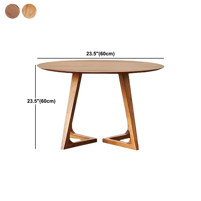 Mesa de centro con patas de trineo de madera única, mesa de cóctel redonda