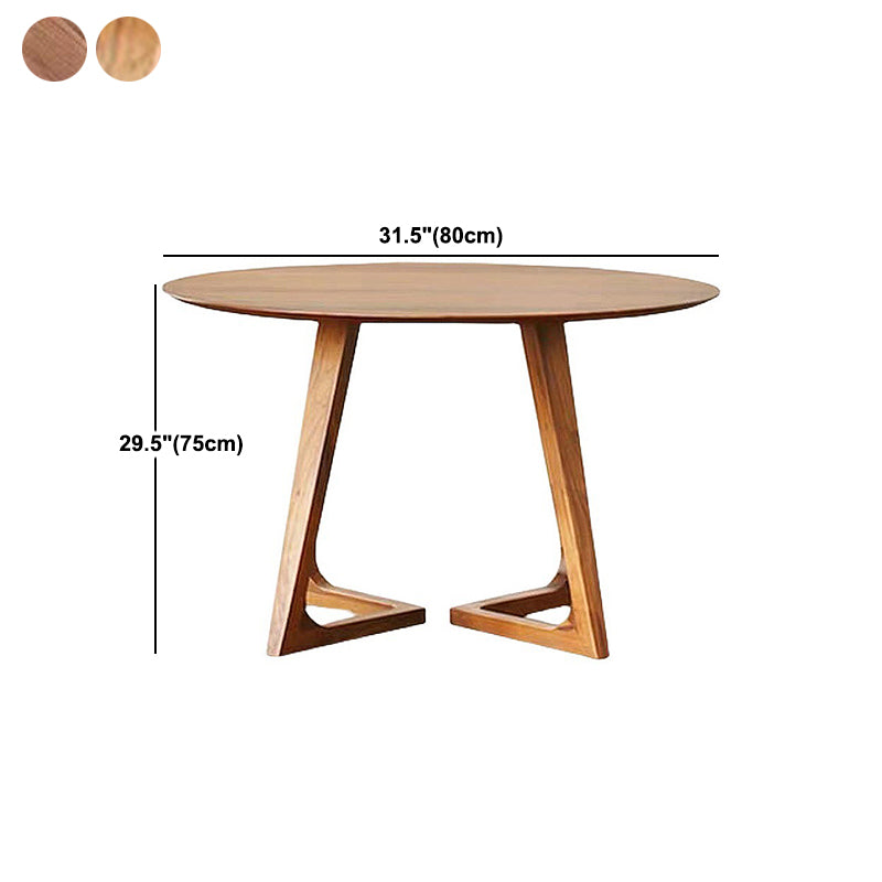 Mesa de centro con patas de trineo de madera única, mesa de cóctel redonda