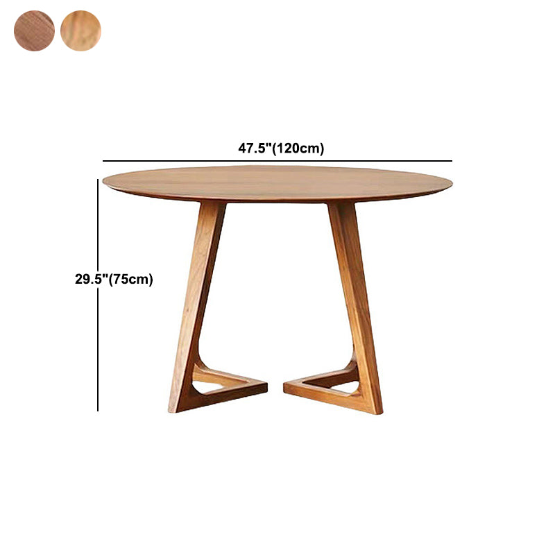 Mesa de centro con patas de trineo de madera única, mesa de cóctel redonda