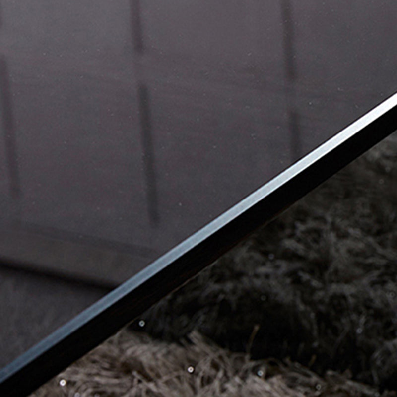 Sled Single Coffee Table Glass Modern Black/White Open Shelf Cocktail Table Clearhalo 'Coffee & Accent Tables' 'Coffee Tables' 'coffee_tables' 'furn' 'furn_coffee_tables' 'Furniture' 'furniture_coffee_tables' 'Living Room Furniture' 5046217