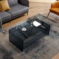 Sled Single Coffee Table Glass Modern Black/White Open Shelf Cocktail Table Clearhalo 'Coffee & Accent Tables' 'Coffee Tables' 'coffee_tables' 'furn' 'furn_coffee_tables' 'Furniture' 'furniture_coffee_tables' 'Living Room Furniture' 5046218