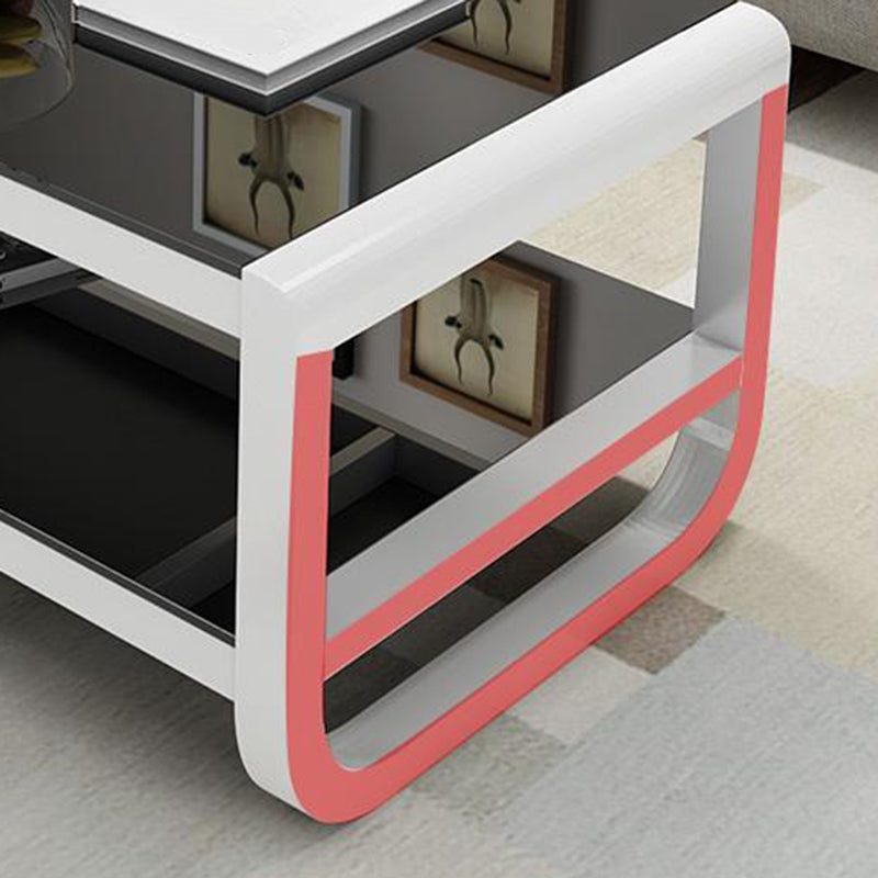 Sled Coffee Table with Shelf Rectangular 1 Single Coffee Table Clearhalo 'Coffee & Accent Tables' 'Coffee Tables' 'coffee_tables' 'furn' 'furn_coffee_tables' 'Furniture' 'furniture_coffee_tables' 'Living Room Furniture' 5046257