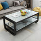 Sled Coffee Table with Shelf Rectangular 1 Single Coffee Table Black White Clearhalo 'Coffee & Accent Tables' 'Coffee Tables' 'coffee_tables' 'furn' 'furn_coffee_tables' 'Furniture' 'furniture_coffee_tables' 'Living Room Furniture' 5046260