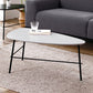 Modern Metal 3 Legs / Trestle Base Triangle / Oval Wood Top Coffee Table 37"L x 20"W x 16"H Gray Clearhalo 'Coffee & Accent Tables' 'Coffee Tables' 'coffee_tables' 'furn' 'furn_coffee_tables' 'Furniture' 'furniture_coffee_tables' 'Living Room Furniture' 5046296