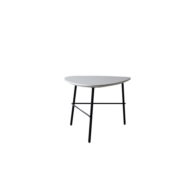 Modern Metal 3 Legs / Trestle Base Triangle / Oval Wood Top Coffee Table 24"L x 20"W x 18"H Gray Clearhalo 'Coffee & Accent Tables' 'Coffee Tables' 'coffee_tables' 'furn' 'furn_coffee_tables' 'Furniture' 'furniture_coffee_tables' 'Living Room Furniture' 5046297