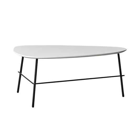 Modern Metal 3 Legs / Trestle Base Triangle / Oval Wood Top Coffee Table Clearhalo 'Coffee & Accent Tables' 'Coffee Tables' 'coffee_tables' 'furn' 'furn_coffee_tables' 'Furniture' 'furniture_coffee_tables' 'Living Room Furniture' 5046307