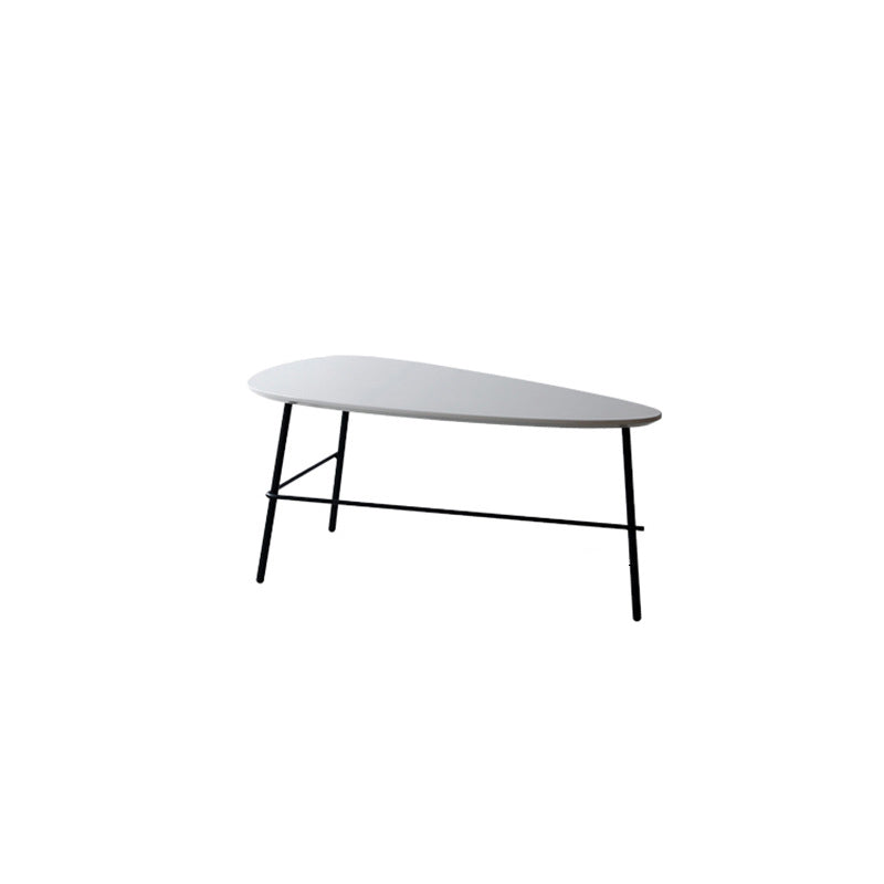 Modern Metal 3 Legs / Trestle Base Triangle / Oval Wood Top Coffee Table Clearhalo 'Coffee & Accent Tables' 'Coffee Tables' 'coffee_tables' 'furn' 'furn_coffee_tables' 'Furniture' 'furniture_coffee_tables' 'Living Room Furniture' 5046309