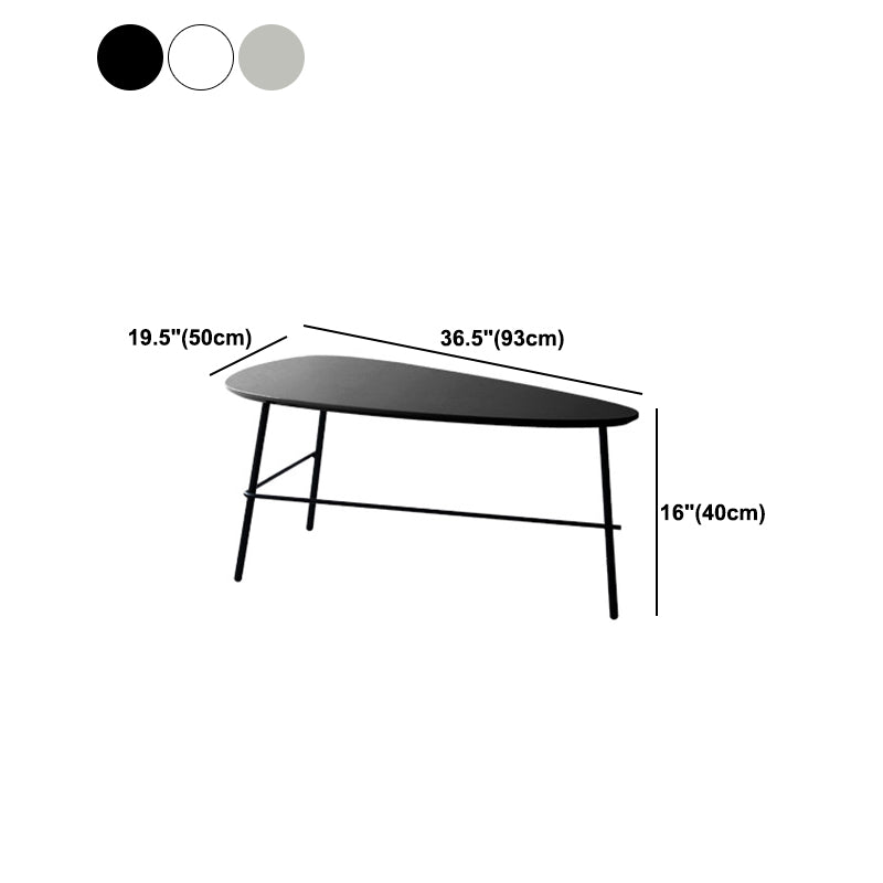 Modern Metal 3 Legs / Trestle Base Triangle / Oval Wood Top Coffee Table Clearhalo 'Coffee & Accent Tables' 'Coffee Tables' 'coffee_tables' 'furn' 'furn_coffee_tables' 'Furniture' 'furniture_coffee_tables' 'Living Room Furniture' 5046320