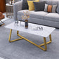 Cross Legs 1 Single Coffee Table Modern Rectangular Cocktail Table Gold White Clearhalo 'Coffee & Accent Tables' 'Coffee Tables' 'coffee_tables' 'Furniture' 'furniture_coffee_tables' 'Living Room Furniture' 5046325