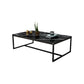 17.7" Tall Modern Steel Trestle Base Rectangular Wood Top Coffee Table Clearhalo 'Coffee & Accent Tables' 'Coffee Tables' 'coffee_tables' 'furn' 'furn_coffee_tables' 'Furniture' 'furniture_coffee_tables' 'Living Room Furniture' 5046339