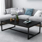 17.7" Tall Modern Steel Trestle Base Rectangular Wood Top Coffee Table Clearhalo 'Coffee & Accent Tables' 'Coffee Tables' 'coffee_tables' 'furn' 'furn_coffee_tables' 'Furniture' 'furniture_coffee_tables' 'Living Room Furniture' 5046343