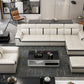 Gorgeous Style Seating White Black Sofa with Pillow Back Sofa Clearhalo 'furn' 'furn_sectionals' 'Furniture' 'furniture_sectionals' 'Living Room Furniture' 'Sectionals' 5046388