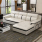 Gorgeous Style Seating White Black Sofa with Pillow Back Sofa Clearhalo 'furn' 'furn_sectionals' 'Furniture' 'furniture_sectionals' 'Living Room Furniture' 'Sectionals' 5046389