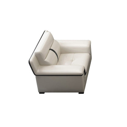 Gorgeous Style Seating White Black Sofa with Pillow Back Sofa 49"L x 37"W x 35.5"H Horizontal Clearhalo 'furn' 'furn_sectionals' 'Furniture' 'furniture_sectionals' 'Living Room Furniture' 'Sectionals' 5046393