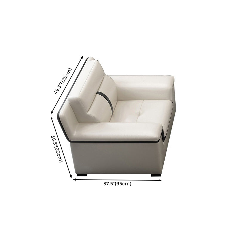 Gorgeous Style Seating White Black Sofa with Pillow Back Sofa Clearhalo 'furn' 'furn_sectionals' 'Furniture' 'furniture_sectionals' 'Living Room Furniture' 'Sectionals' 5046401