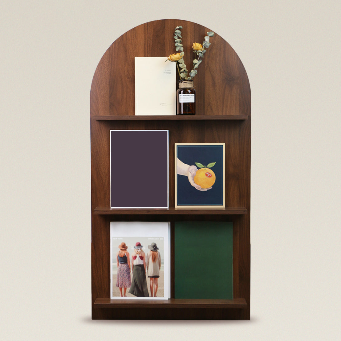 3-Shelf Wood Standard Bookshelf 43.3"H Contemporary Closed Back Bookshelf Brown Clearhalo 'Bookcases' 'furn' 'furn_bookcases' 'Furniture' 'furniture_bookcases' 'Office Furniture' 5047492