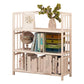White Manufactured Etagere Bookshelf Modern Open Vertical Bookcase 27.6"L x 9.8"W x 37.8"H Clearhalo 'Bookcases' 'furn' 'furn_bookcases' 'Furniture' 'furniture_bookcases' 'Office Furniture' 5047506
