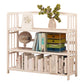 White Manufactured Etagere Bookshelf Modern Open Vertical Bookcase 35.4"L x 9.8"W x 37.8"H Clearhalo 'Bookcases' 'furn' 'furn_bookcases' 'Furniture' 'furniture_bookcases' 'Office Furniture' 5047508