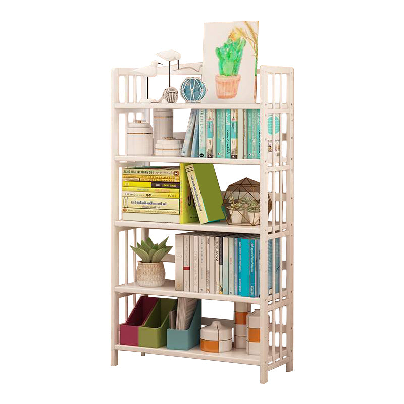 White Manufactured Etagere Bookshelf Modern Open Vertical Bookcase 27.6"L x 9.8"W x 60.6"H Clearhalo 'Bookcases' 'furn' 'furn_bookcases' 'Furniture' 'furniture_bookcases' 'Office Furniture' 5047518