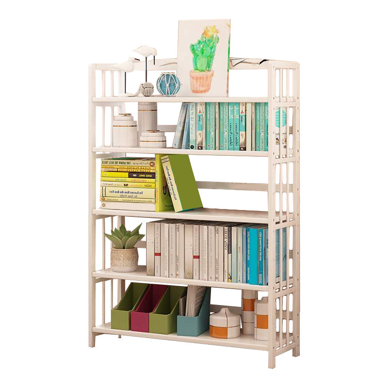 White Manufactured Etagere Bookshelf Modern Open Vertical Bookcase 35.4"L x 9.8"W x 60.6"H Clearhalo 'Bookcases' 'furn' 'furn_bookcases' 'Furniture' 'furniture_bookcases' 'Office Furniture' 5047521
