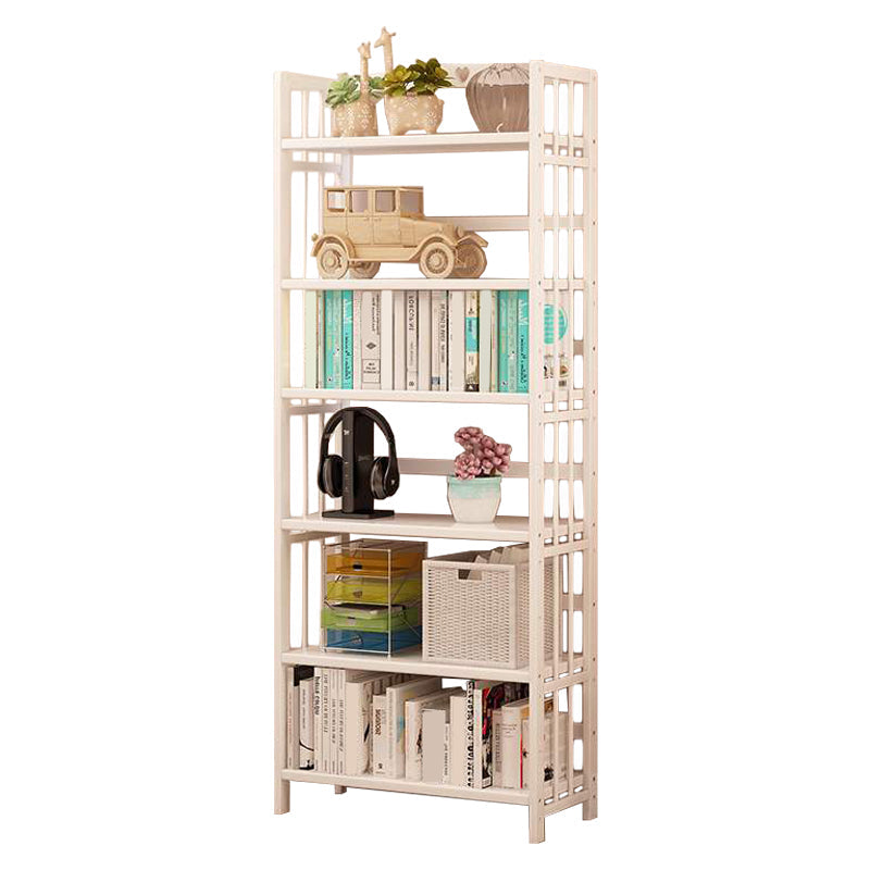 White Manufactured Etagere Bookshelf Modern Open Vertical Bookcase 19.7"L x 9.8"W x 66.9"H Clearhalo 'Bookcases' 'furn' 'furn_bookcases' 'Furniture' 'furniture_bookcases' 'Office Furniture' 5047523