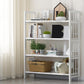 Contemporary Manufactured Wood Etagere Bookshelf Vertical Open Bookcase 35.4"L x 9.8"W x 49.2"H White Clearhalo 'Bookcases' 'furn' 'furn_bookcases' 'Furniture' 'furniture_bookcases' 'Office Furniture' 5047542