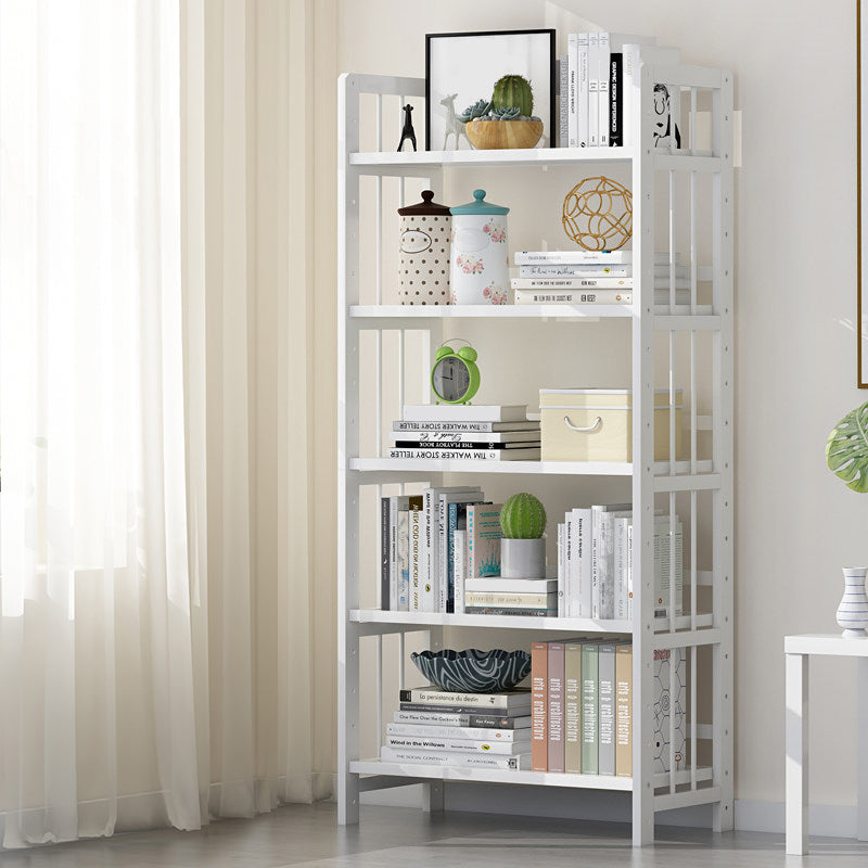 Contemporary Manufactured Wood Etagere Bookshelf Vertical Open Bookcase 19.7"L x 9.8"W x 61"H White Clearhalo 'Bookcases' 'furn' 'furn_bookcases' 'Furniture' 'furniture_bookcases' 'Office Furniture' 5047544