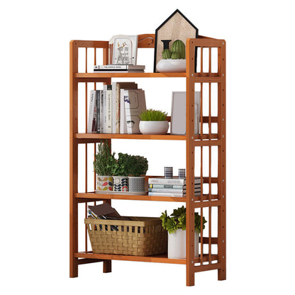 Contemporary Manufactured Wood Etagere Bookshelf Vertical Open Bookcase 19.7"L x 9.8"W x 49.2"H Tan Clearhalo 'Bookcases' 'furn' 'furn_bookcases' 'Furniture' 'furniture_bookcases' 'Office Furniture' 5047557