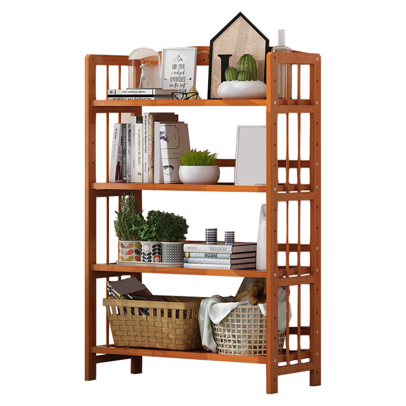 Contemporary Manufactured Wood Etagere Bookshelf Vertical Open Bookcase 27.6"L x 9.8"W x 49.2"H Tan Clearhalo 'Bookcases' 'furn' 'furn_bookcases' 'Furniture' 'furniture_bookcases' 'Office Furniture' 5047559