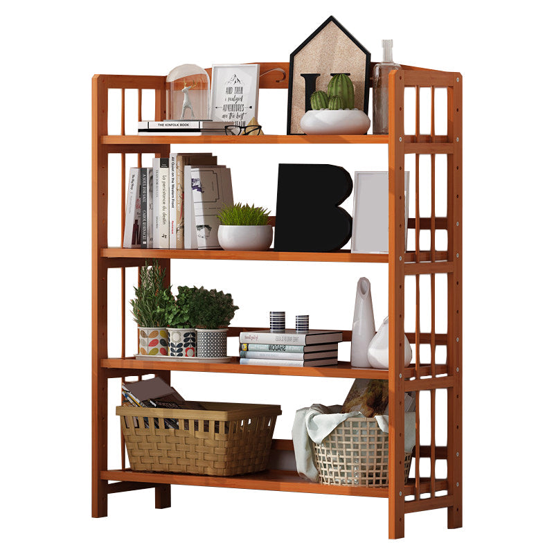 Contemporary Manufactured Wood Etagere Bookshelf Vertical Open Bookcase 35.4"L x 9.8"W x 49.2"H Tan Clearhalo 'Bookcases' 'furn' 'furn_bookcases' 'Furniture' 'furniture_bookcases' 'Office Furniture' 5047561