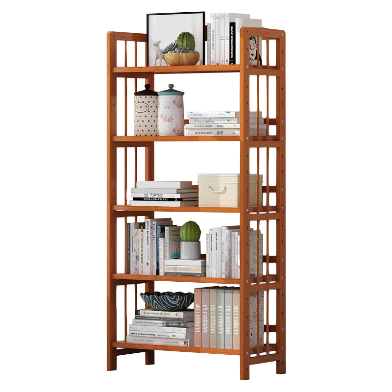 Contemporary Manufactured Wood Etagere Bookshelf Vertical Open Bookcase 19.7"L x 9.8"W x 61"H Tan Clearhalo 'Bookcases' 'furn' 'furn_bookcases' 'Furniture' 'furniture_bookcases' 'Office Furniture' 5047563