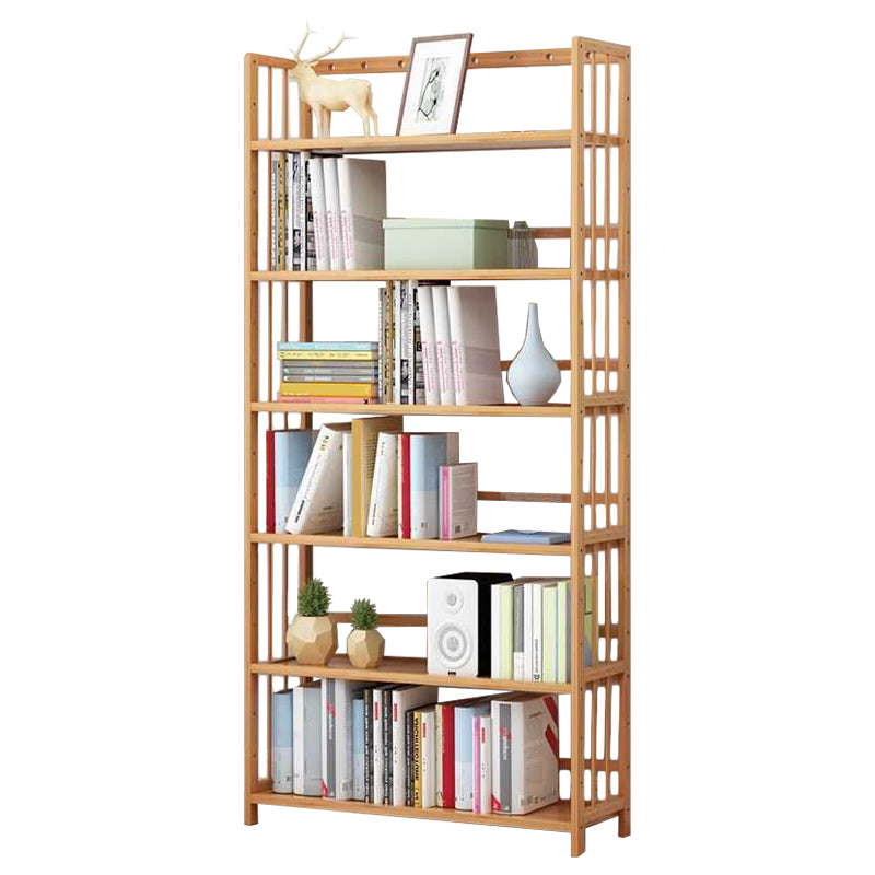 Manufactured Wood Etagere Bookshelf Natural Modern Open Bookcase for Classroom 31.5"L x 9.8"W x 66.1"H Clearhalo 'Bookcases' 'furn' 'furn_bookcases' 'Furniture' 'furniture_bookcases' 'Office Furniture' 5047607