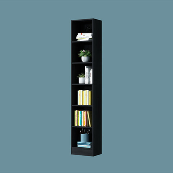 71"H x 9.45"W Bookcase Contemporary Style Closed Back Bookshelf for Home Office 13.8"L x 9.4"W x 70.9"H Black Shelves Clearhalo 'Bookcases' 'furn' 'furn_bookcases' 'Furniture' 'furniture_bookcases' 'Office Furniture' 5047627
